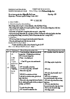 Thiết kế bài giảng Tiếng việt lớp 3 - Năm học 2014-2015 - Nguyễn Thị Loan